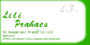 lili prahacs business card